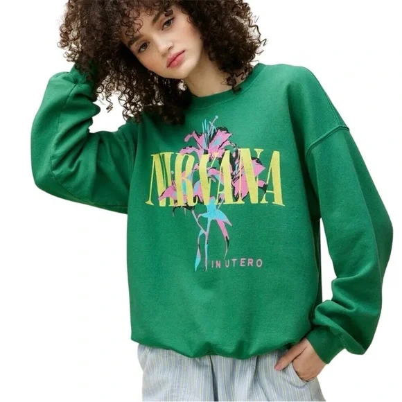 DAYDREAMER Nirvana Lilies Boyfriend Crew Size XS NWT MSRP $158 - Picture 2 of 8